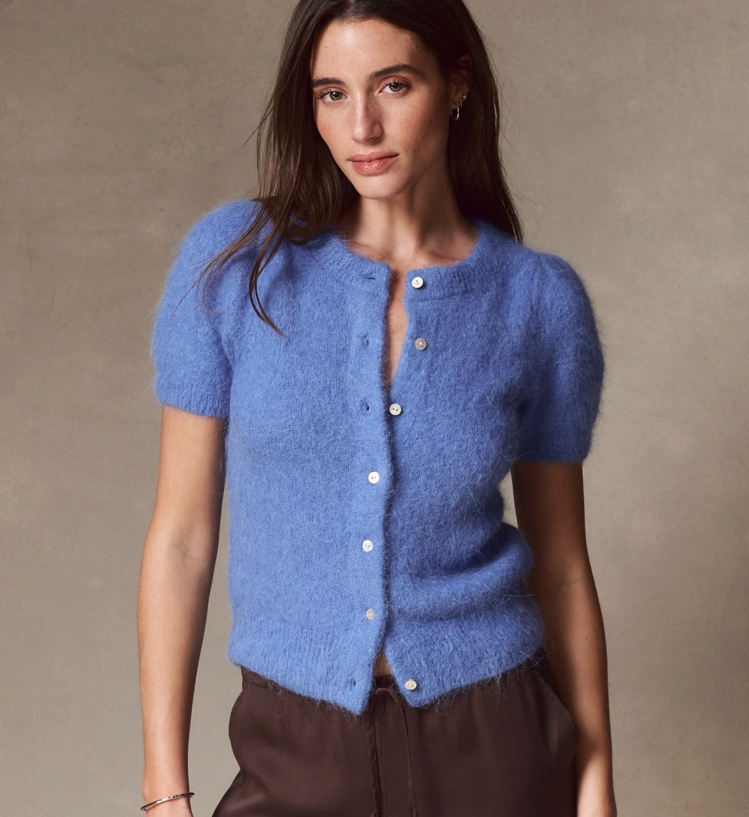 Suri Alpaca Cardigan in French Blue