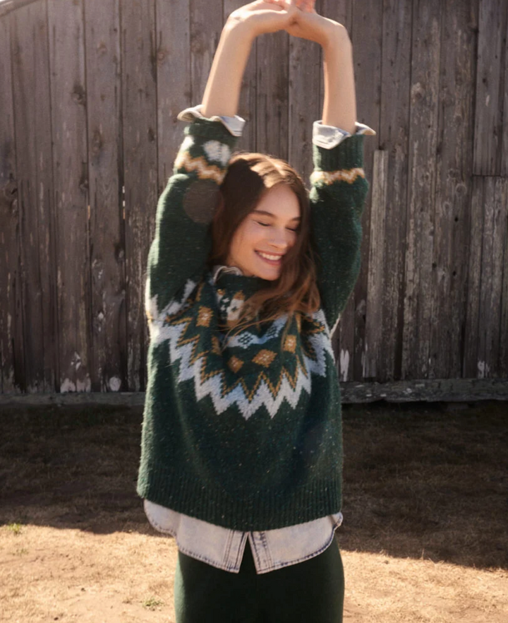 Donegal Fair Isle Sweater in Emerald