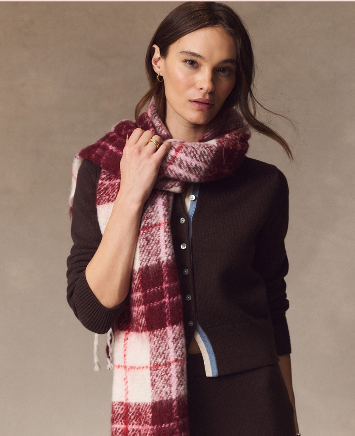 Brushed Scarf in Cabernet Plaid
