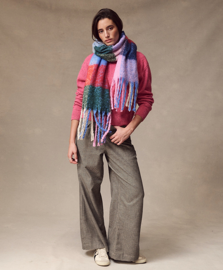 Brushed Scarf in Multi Check