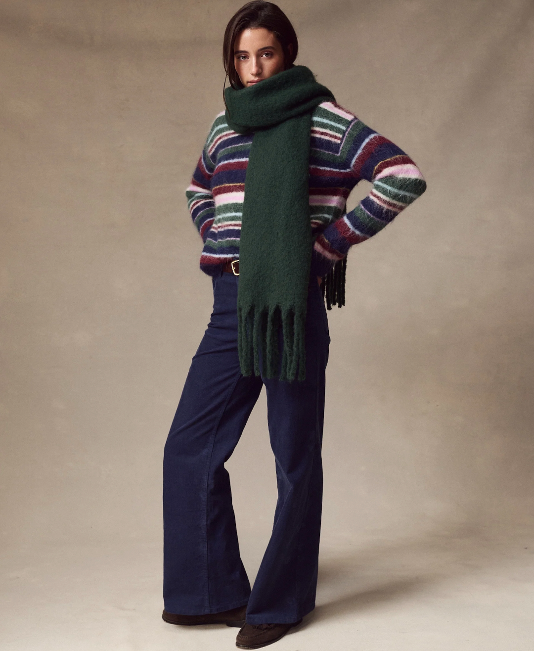 Brushed Scarf in Emerald