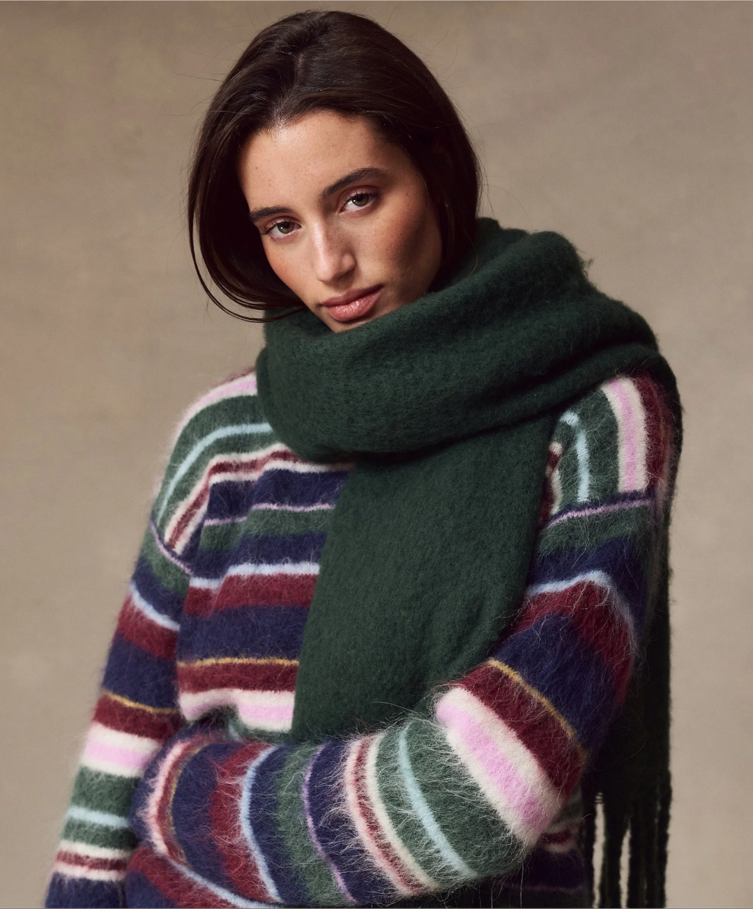Brushed Scarf in Emerald