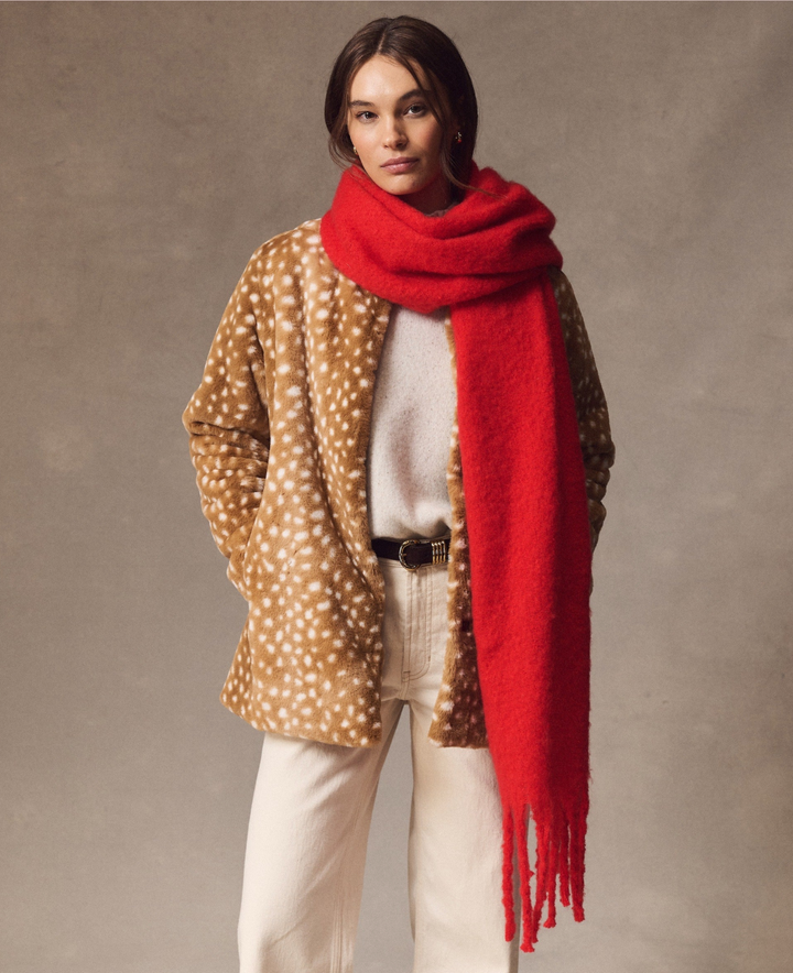 Brushed Scarf in Poinsettia