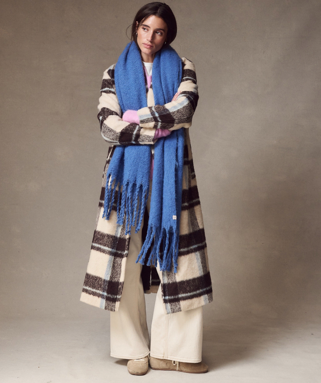 Brushed Scarf in French Blue
