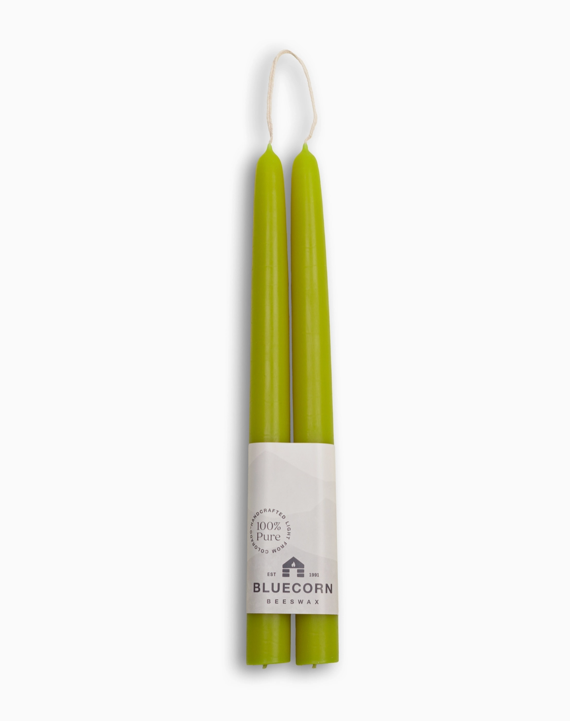 Pistachio Hand-Dipped Beeswax Taper - Thumbnail 2