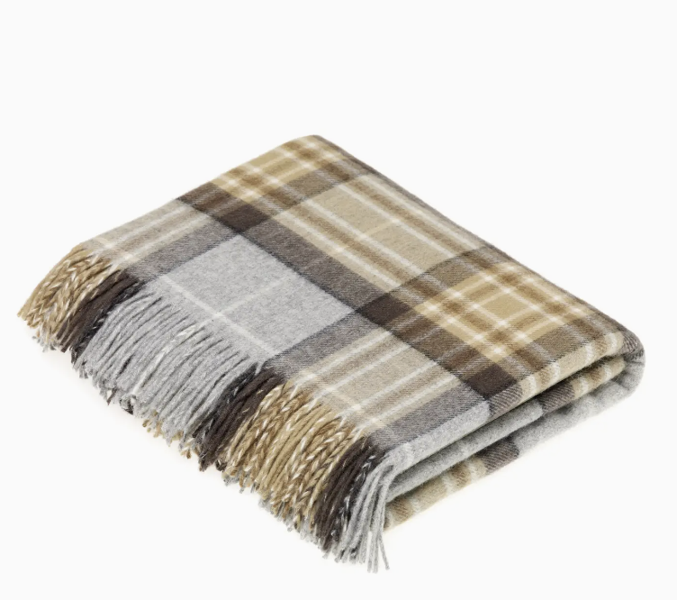 Tartan Plaid Lambswool Throw, 4 Colors