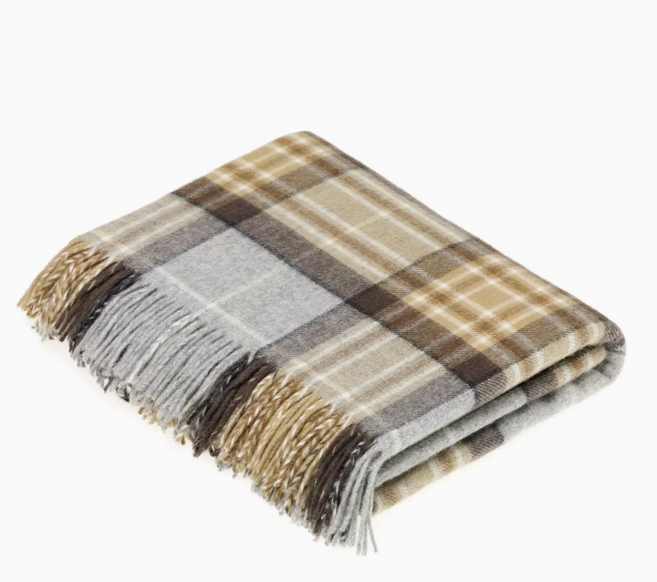 Tartan Plaid Lambswool Throw, 4 Colors