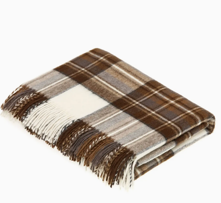 Tartan Plaid Lambswool Throw, 4 Colors