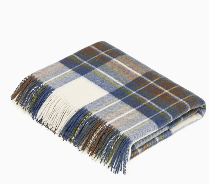 Tartan Plaid Lambswool Throw, 4 Colors