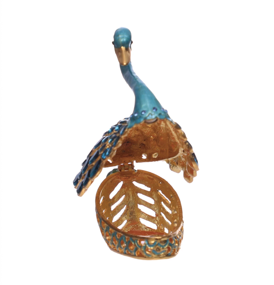 Enamel Swan Shaped Trinket Box