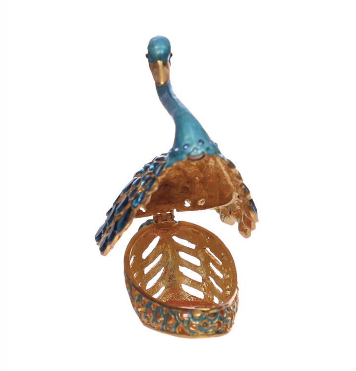 Enamel Swan Shaped Trinket Box