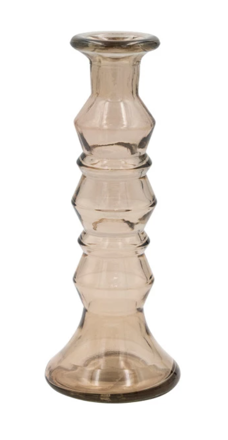 Recycled Glass Taper Holder, 3 Colors