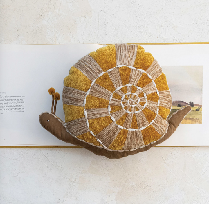 Hand-Woven Fabric Snail Shaped Pillow