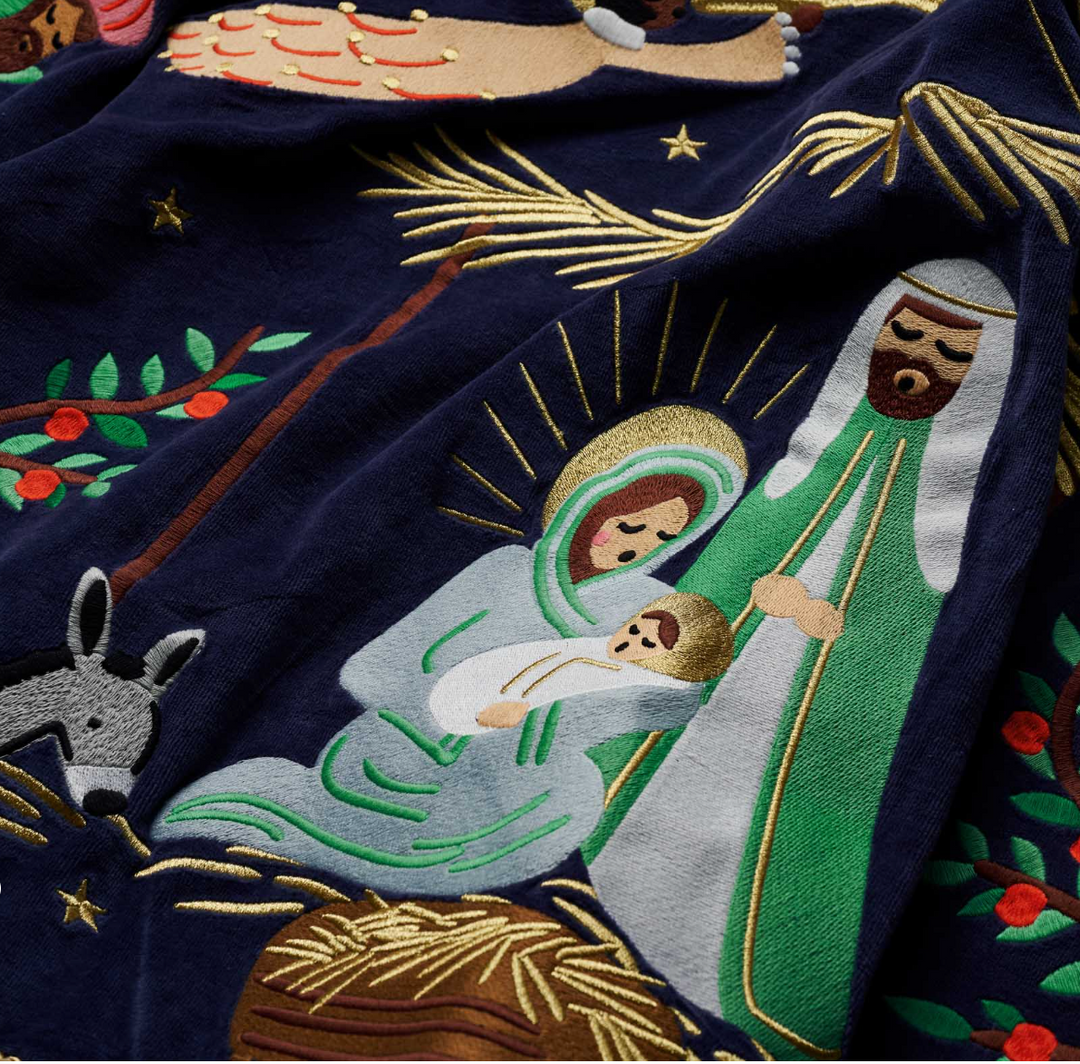 Nativity Embroidered Tree Skirt