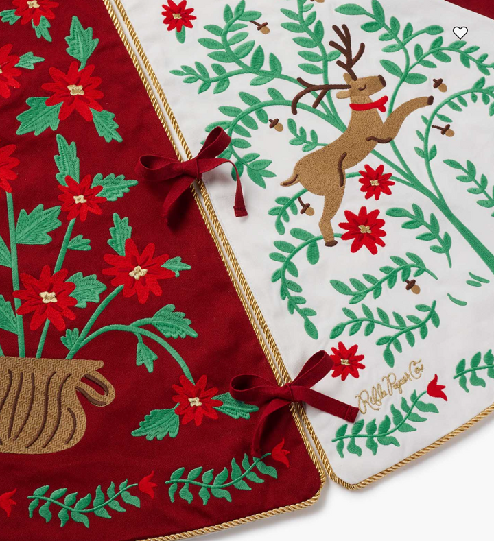Christmastide Embroidered Tree Skirt