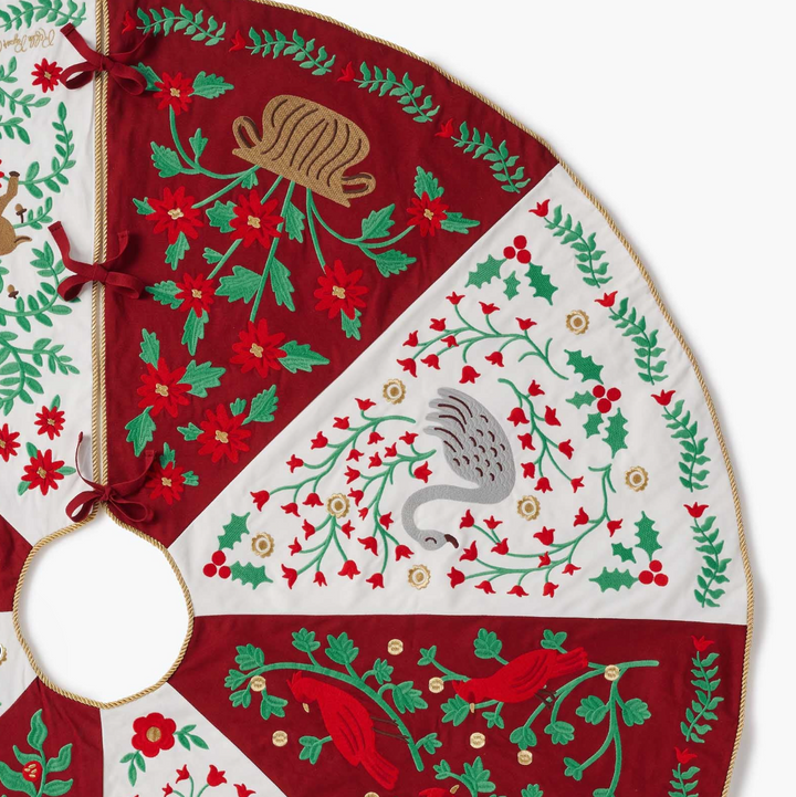 Christmastide Embroidered Tree Skirt