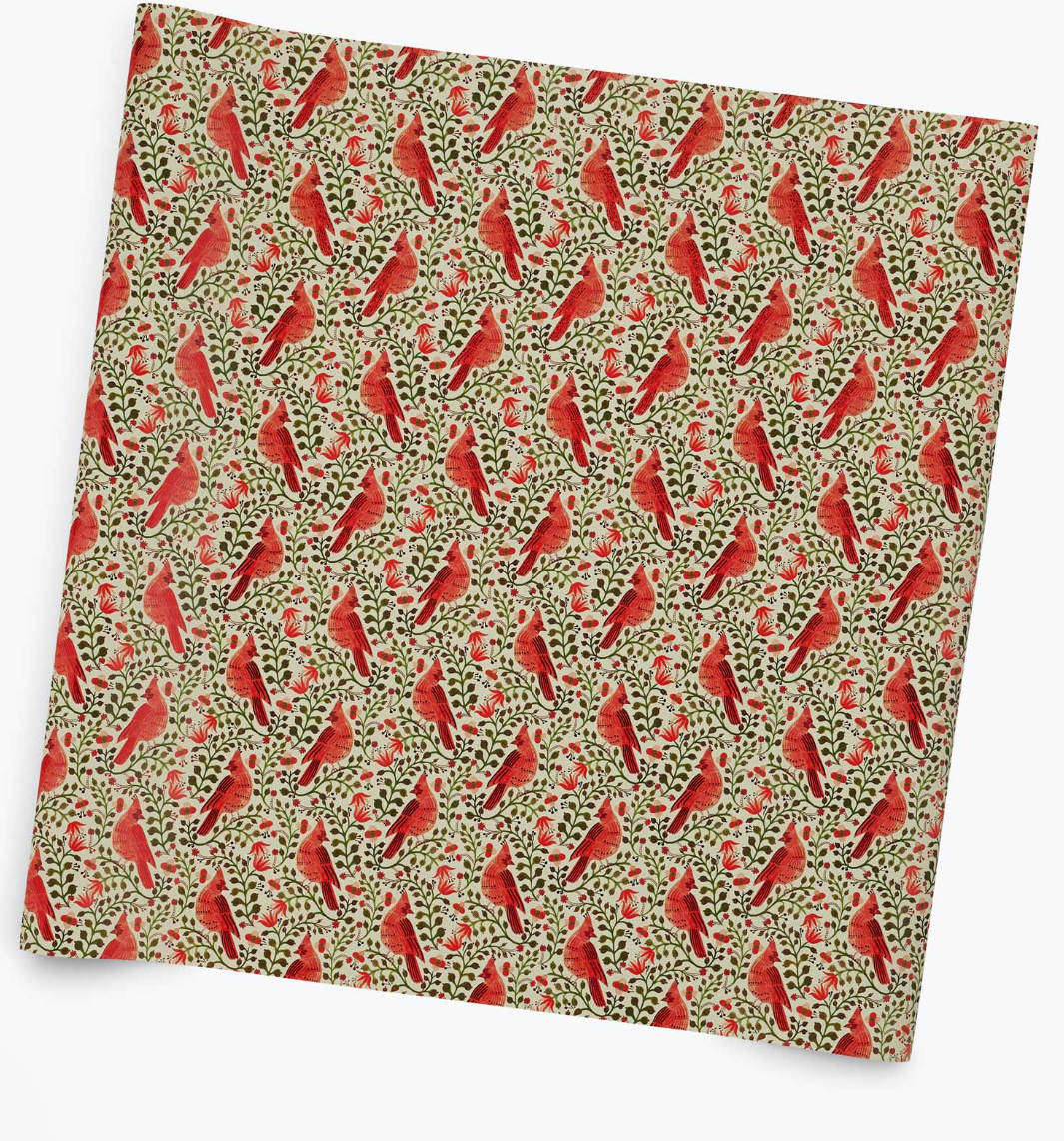 Christmas Cardinals Continuous Wrapping Roll