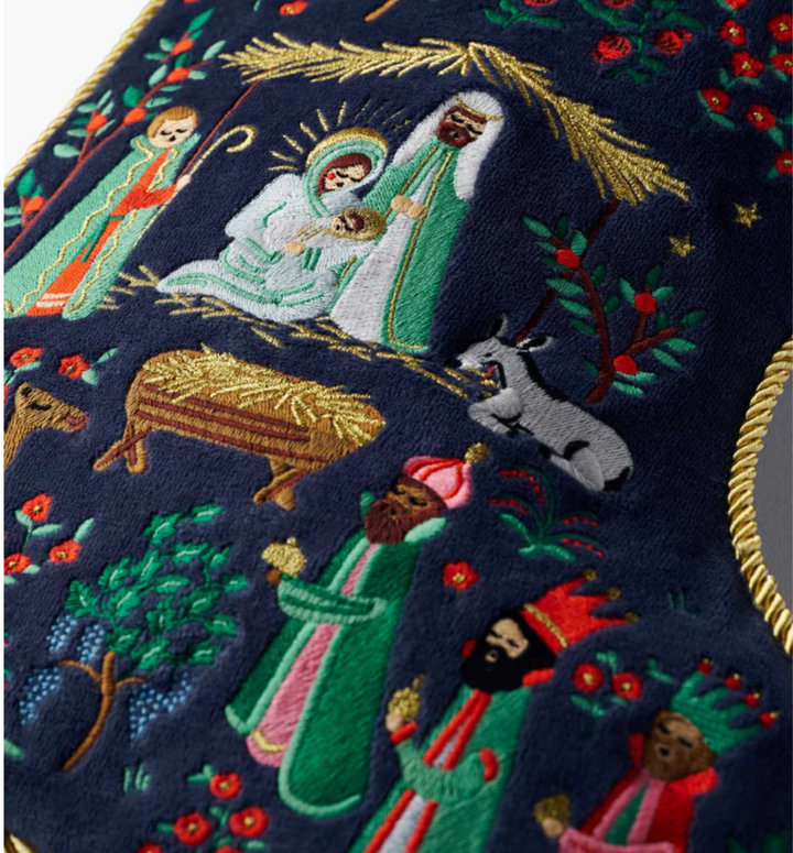 Nativity Embroidered Stocking