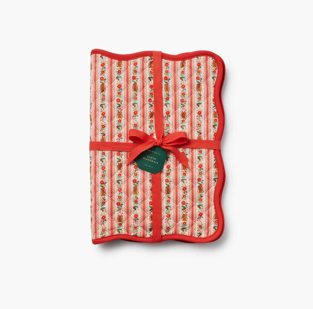 Holly Jolly Cotton Placemats, Set of 4