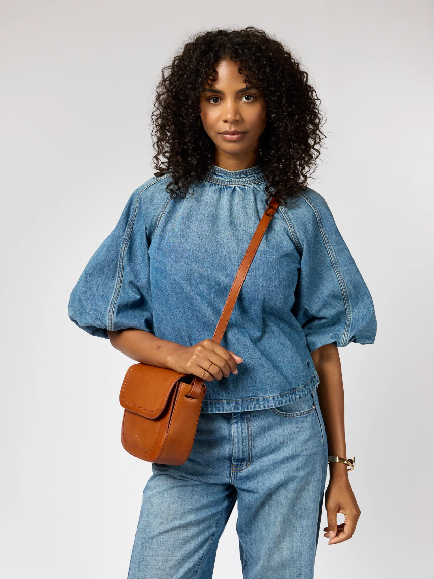 Nina Classic Leather in Dark Cherry or Cognac