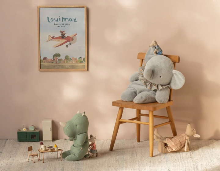 Safari Friends, Big Elephant in Blue/Grey