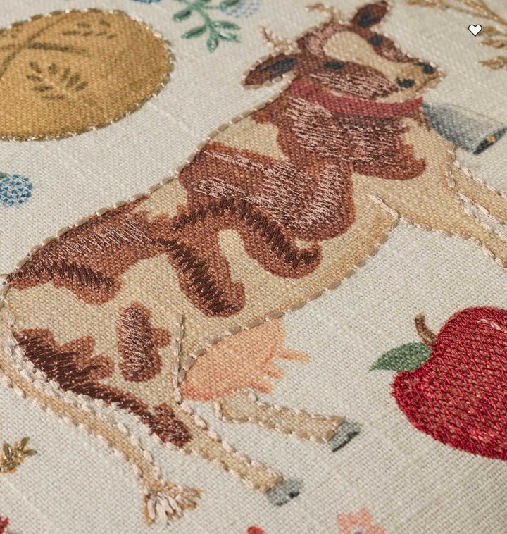Country Home Embroidered Pillow, 22x22"
