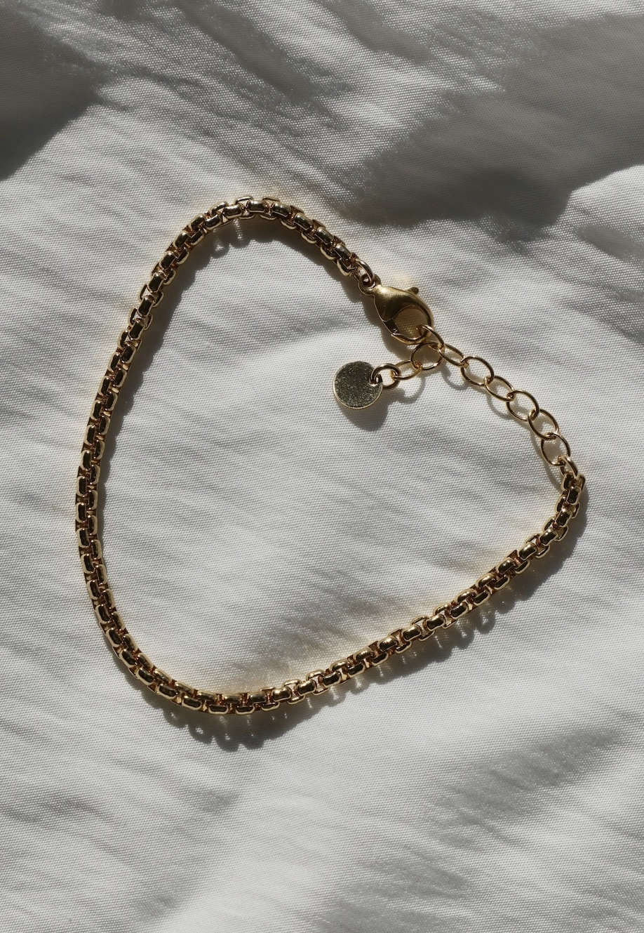 Holland  Round Box Chain Bracelet in Gold