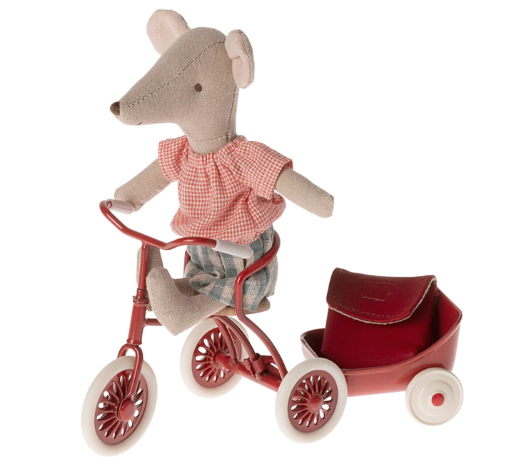 Tricycle Mouse, Big Sister with Bag in Red