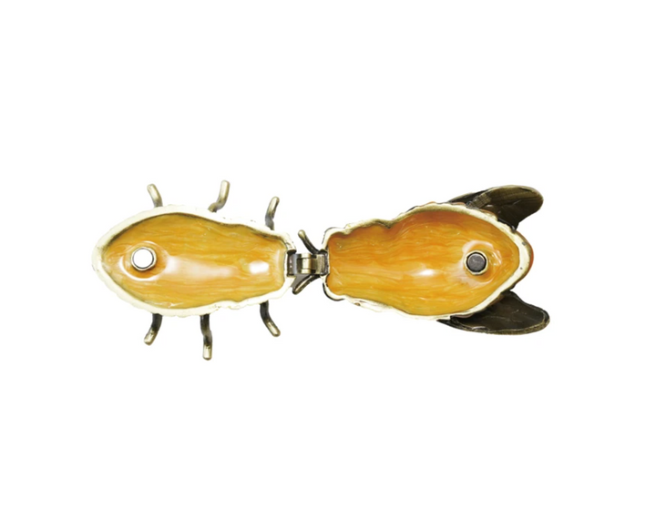 Enameled Metal Bee Shaped Trinket Box