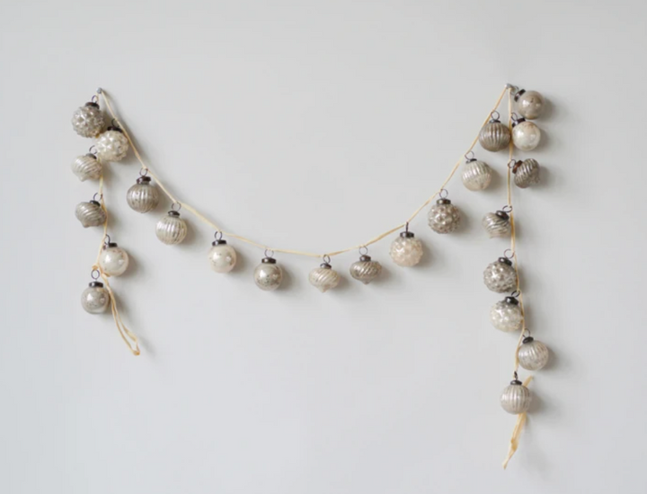 Embossed Mercury Glass Ornament Garland