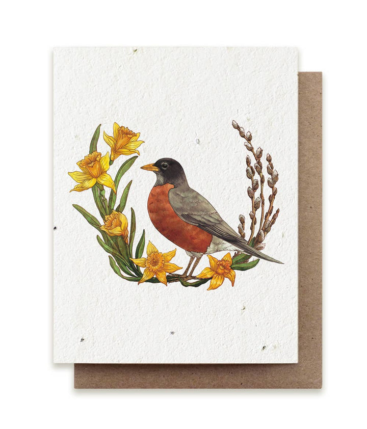 Spring Robin Plantable Herb Seed Card: No Sleeves