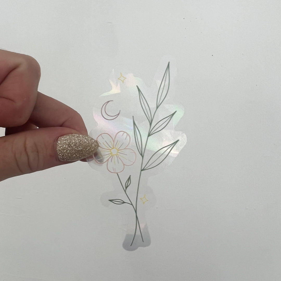 Moon Flower Leaf Vinyl Suncatcher Decals