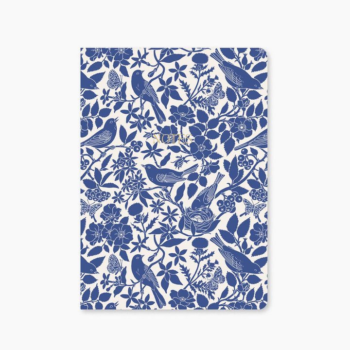 BLUE BIRDS | SOFT-COVER NOTEBOOK (grid)