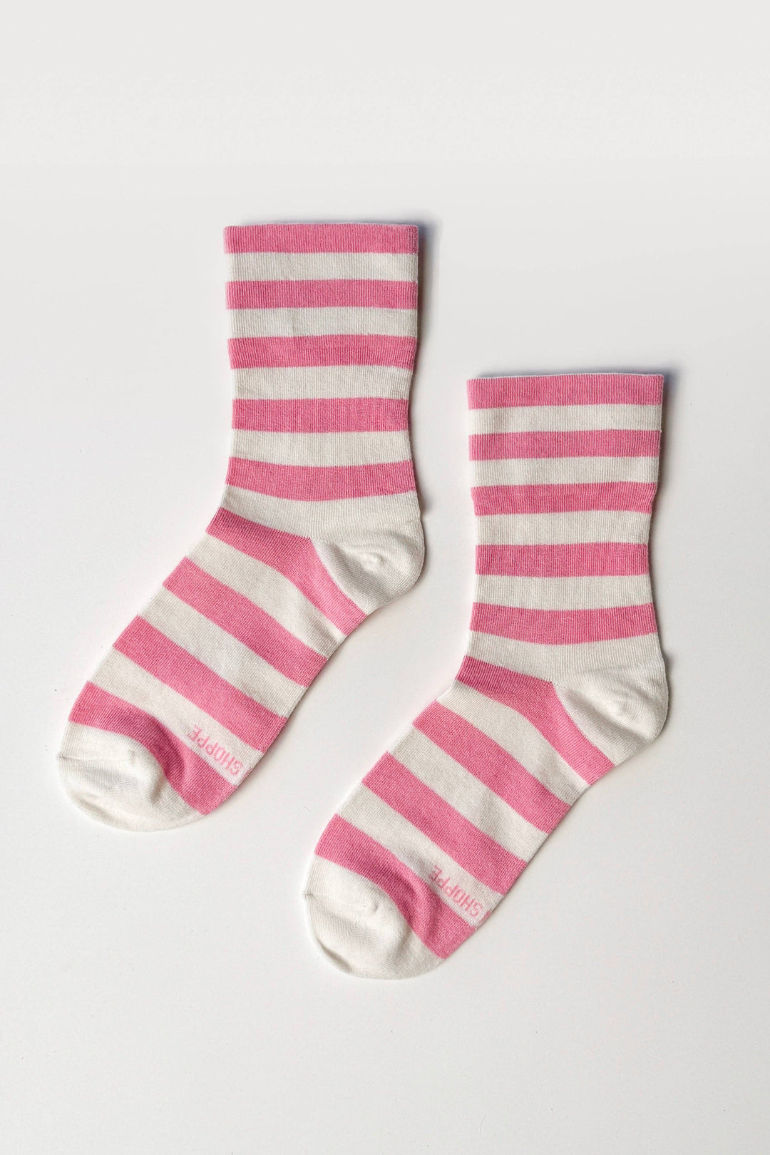 Wide Wally Socks, Rose Stripe