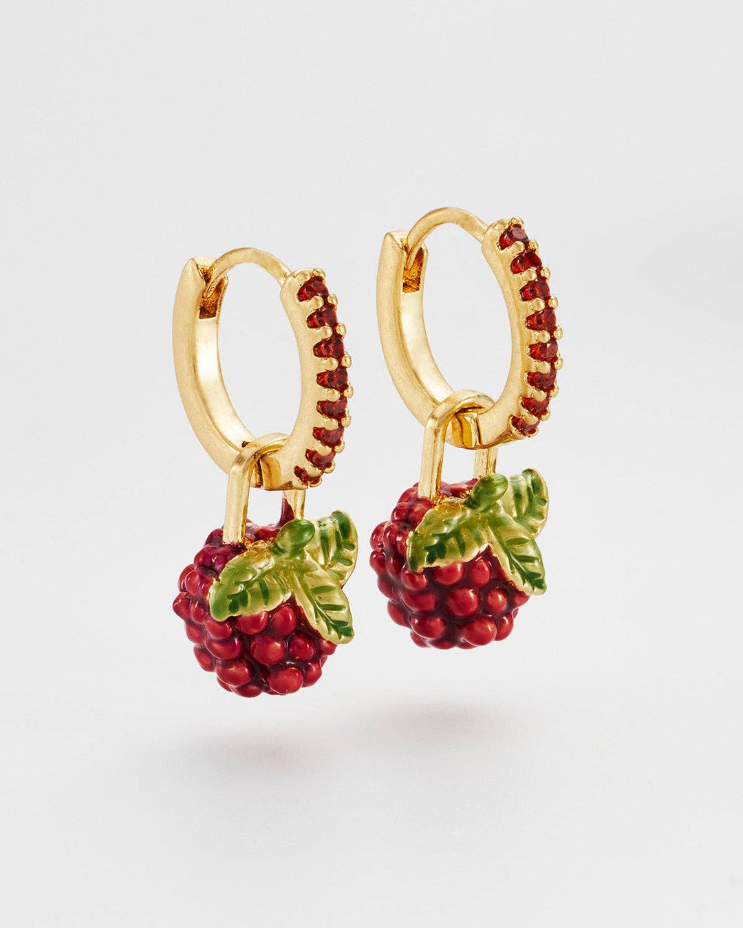Orla Raspberry Huggie Earrings