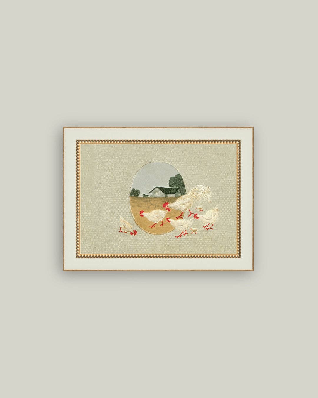 Spring Chickens Framed Antique Art, 2 Sizes
