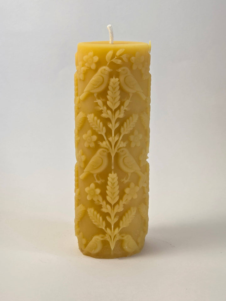 For the Beauty of the Earth Pillar Beeswax Candle