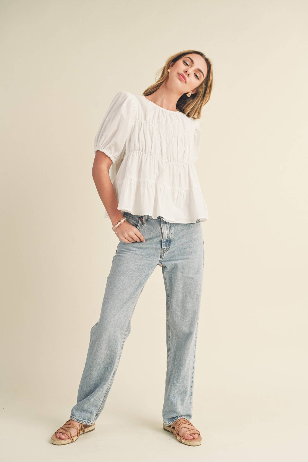 Tiered Puff Sleeve Top