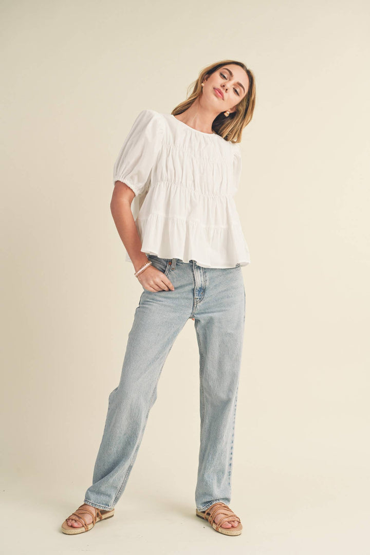 Tiered Puff Sleeve Top