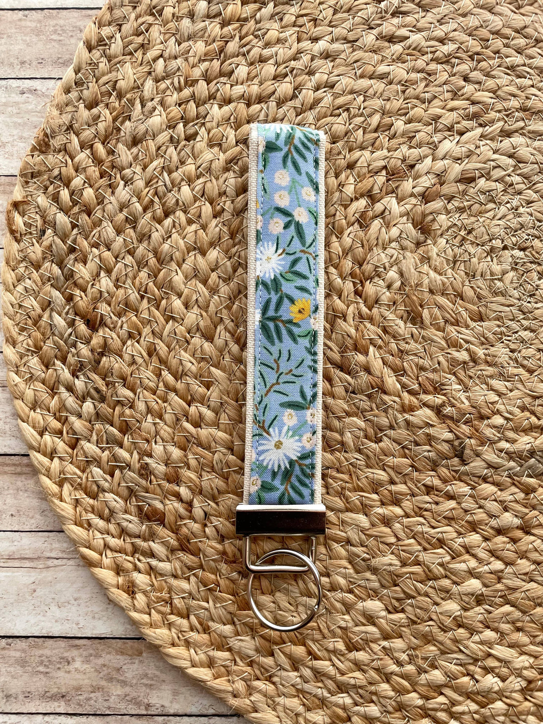 Rifle Paper Co. Daisy Fields Blue Keychain Wristlet