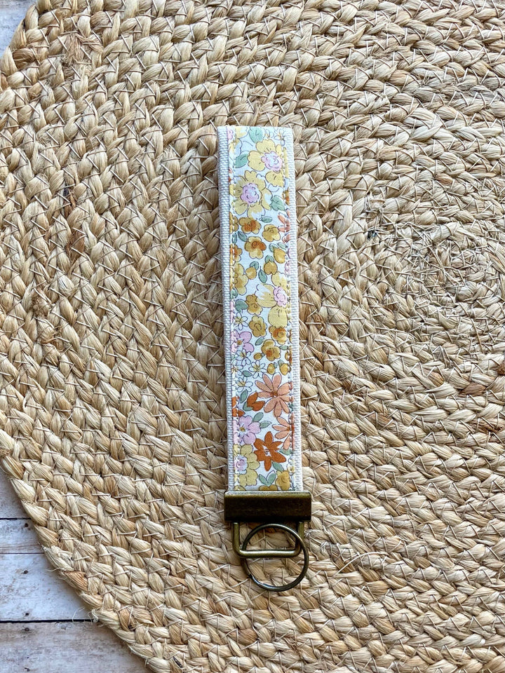Neutral Florals Keychain Wristlet