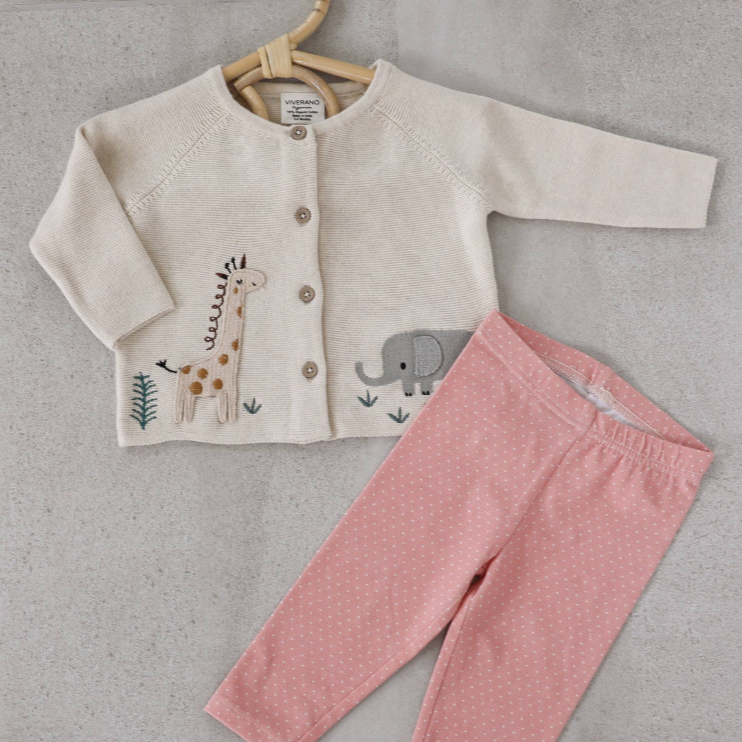 Animal Safari Embroidered Baby Cardigan