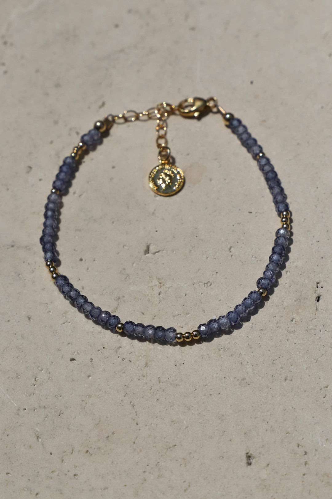 Tanzanite CZ Beaded Bracelet
