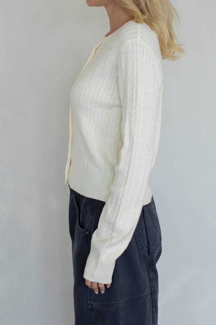 Lila Cardigan in Pearl