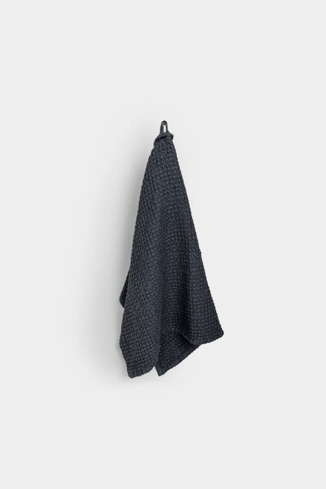 Dusty Blue Linen Waffle Towel