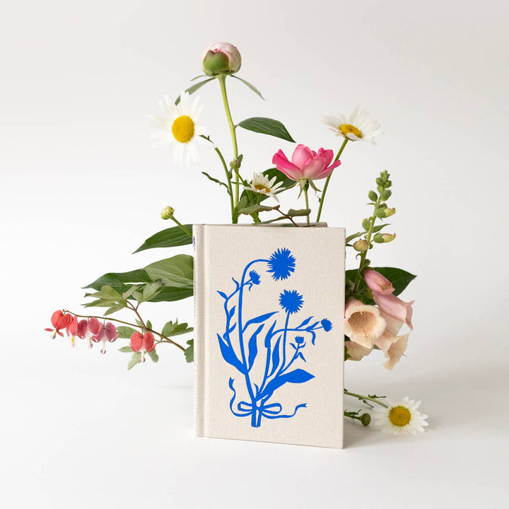 Blue Flora Mini Linen Bound Journal