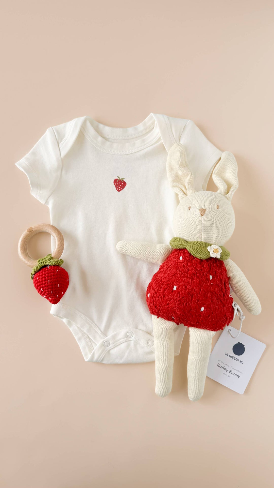 Red Strawberry Crochet Rattle/Teether