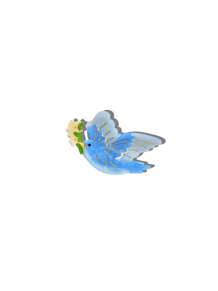 Hand-Painted Bluebird Claw Clip