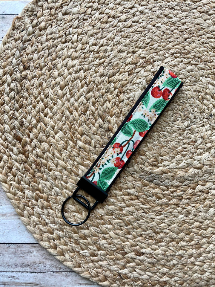 Rifle Paper Co. Black Cherry Blossom Keychain Wristlet