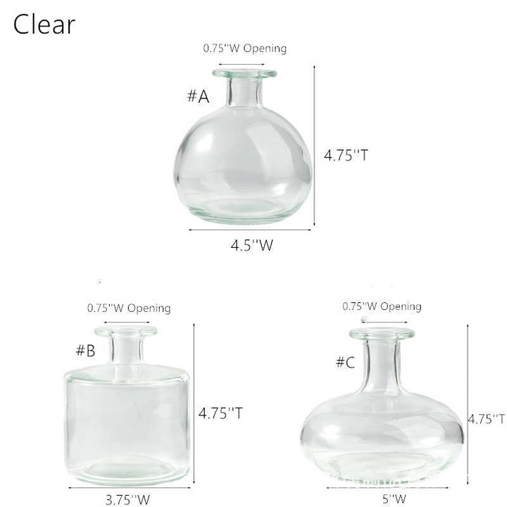 Glass Bud Vases, Round, Multi-color